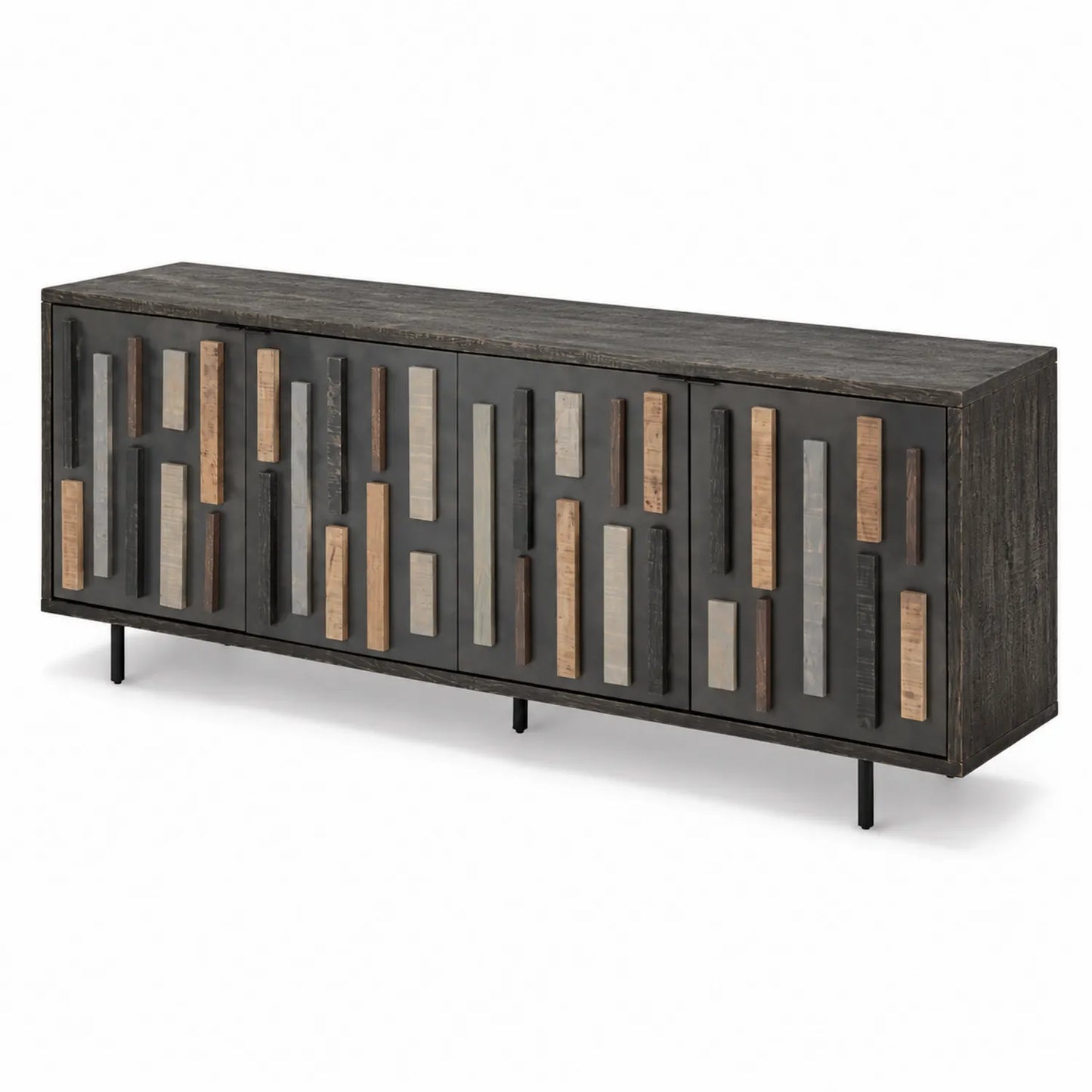 Sideboard aus Akazienholz und Metall 200 cm