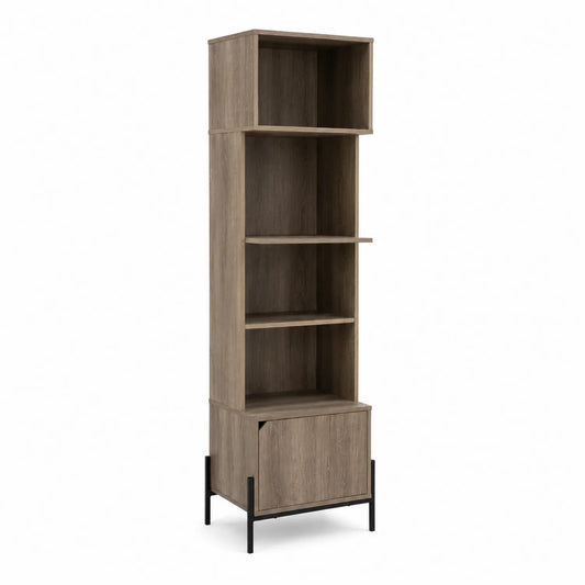 Regal aus MDF mit Eichefurnier und Metallbeinen 185 cm