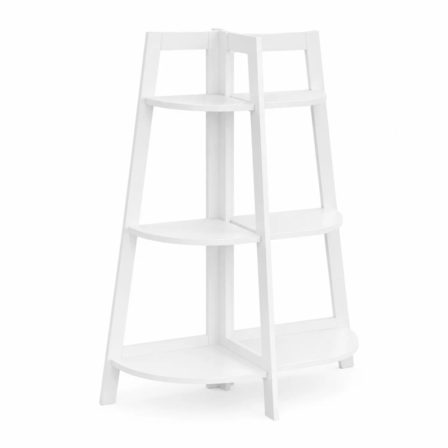 Eckregal Weiß MDF mit 4 Ebenen und 120 cm Höhe