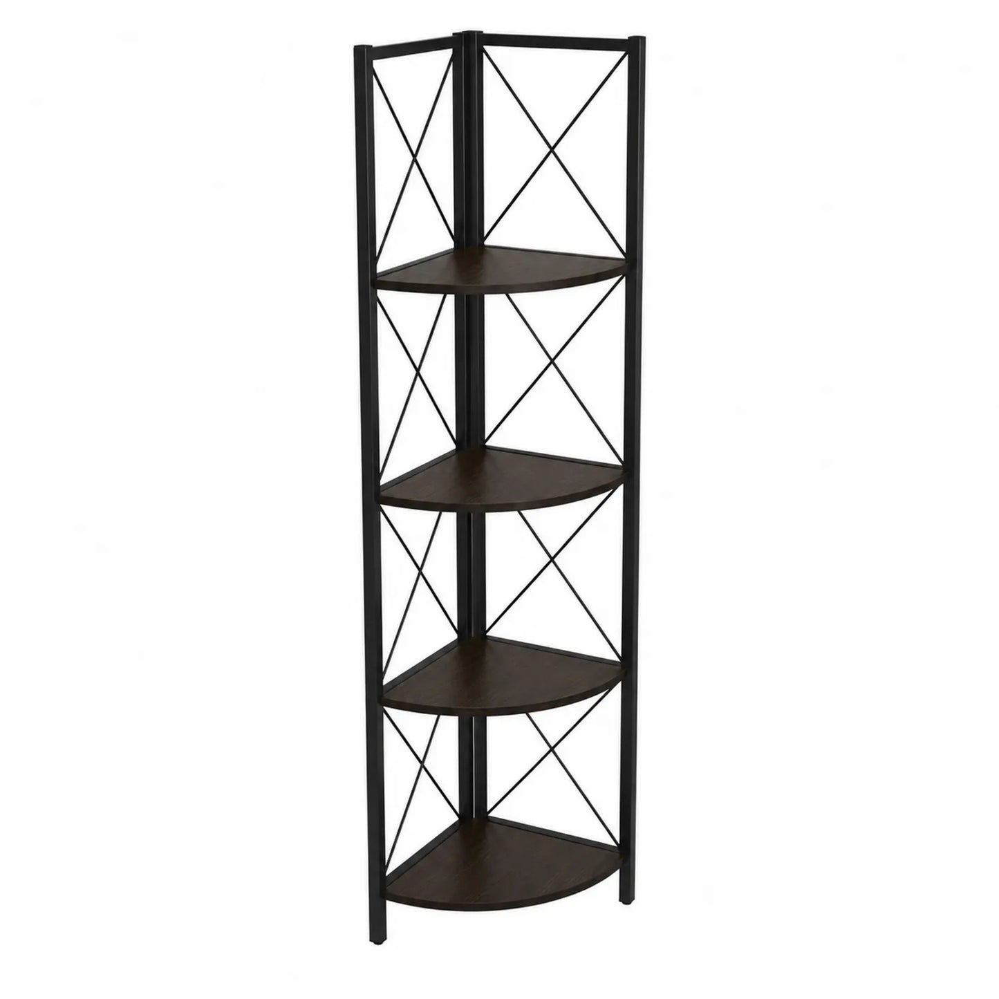 Eck-Bücherregal Metall Schwarz 5 Ebenen 160cm