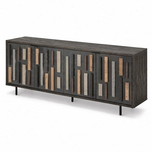 Sideboard aus Akazienholz und Metall 200 cm