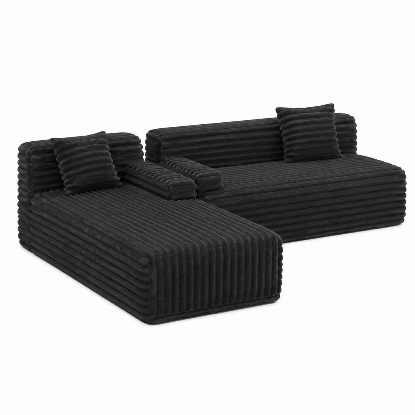 Modulares Sofa Set Dunkelgrau Cord 180x300 cm