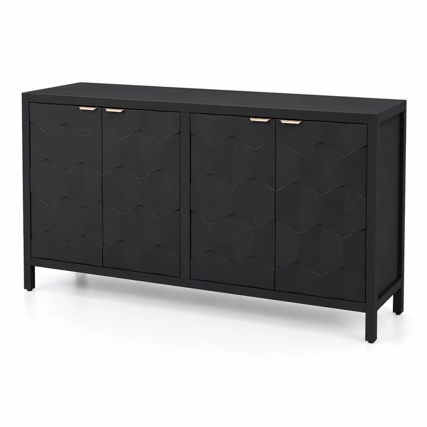 Sideboard Schwarz MDF und Metall 150x40x85 cm