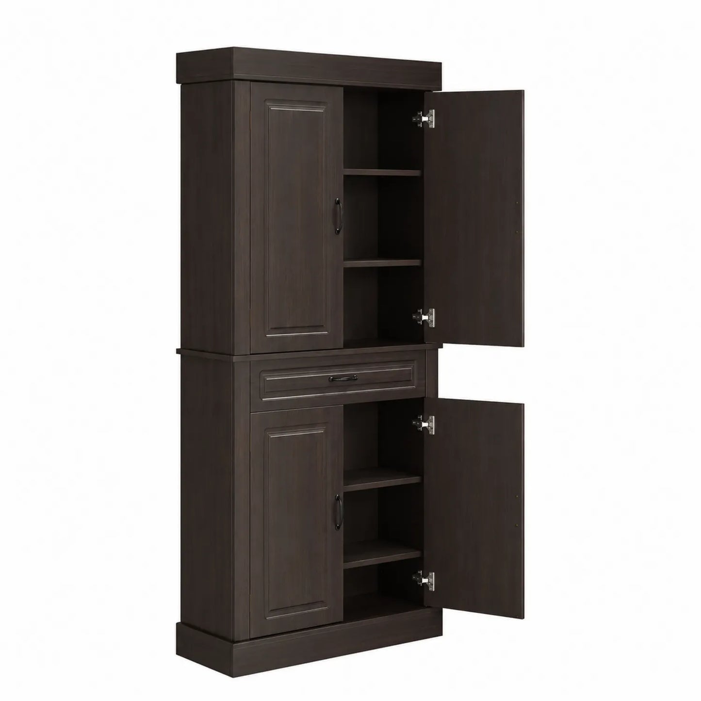 Hohes Sideboard Dunkelbraun mit Türen und Schublade 180x80x40cm